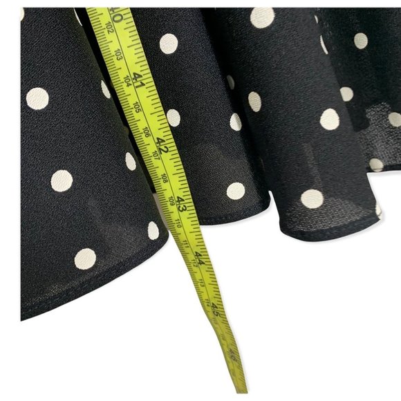 Vintage 80s Polka Dot Asymmetrical Collar Secretary Dress Medium - Picture 7 of 8